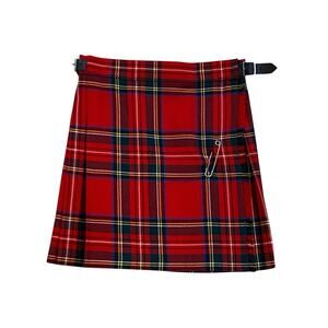 Scotch Classics Skirt Red Tartan Traditional Belted Girls 7 8 Pleated Scotland